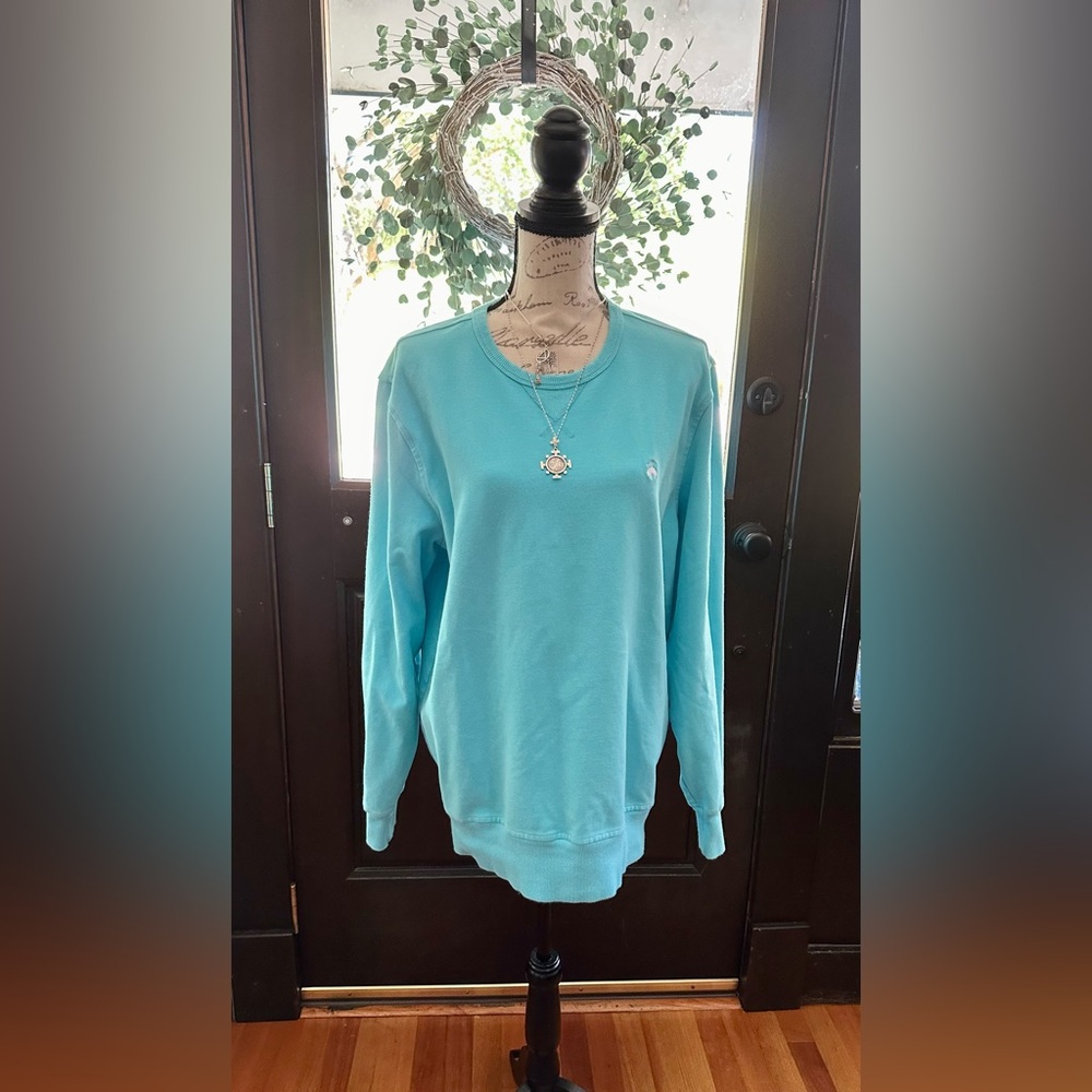 Brooks Brothers *NWOT* Unisex Sueded sweatshirt. Blue, size L
